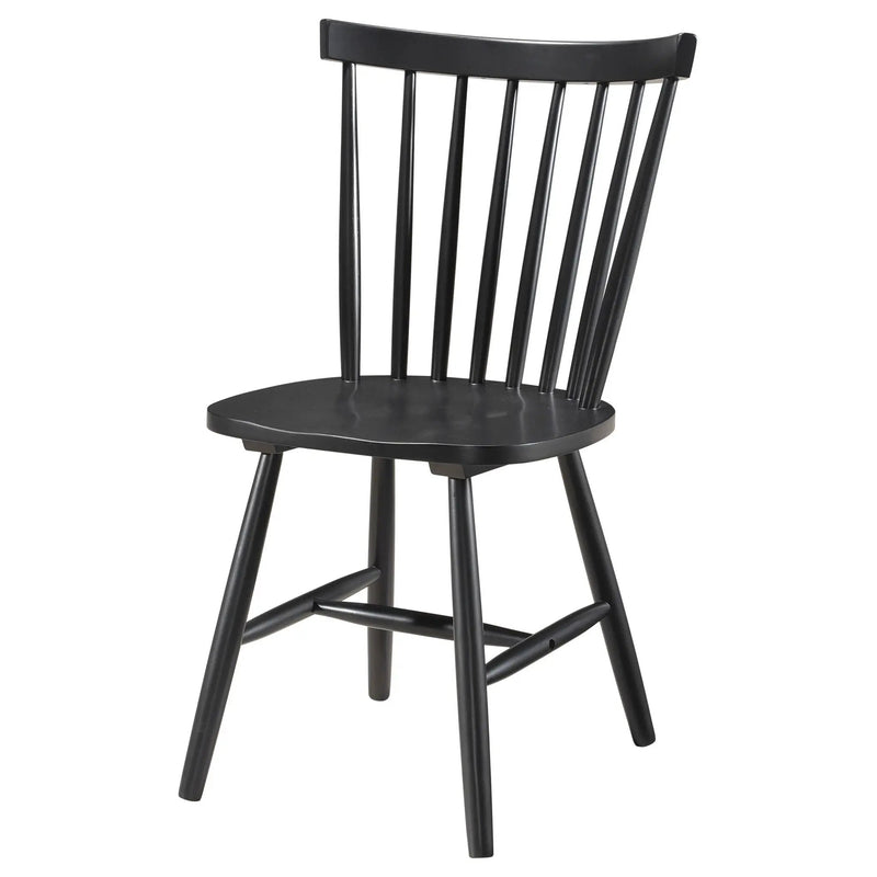 Hollyoak Windsor Wood Dining Side Chair Black (Set of 2) by Unique Piece Furniture