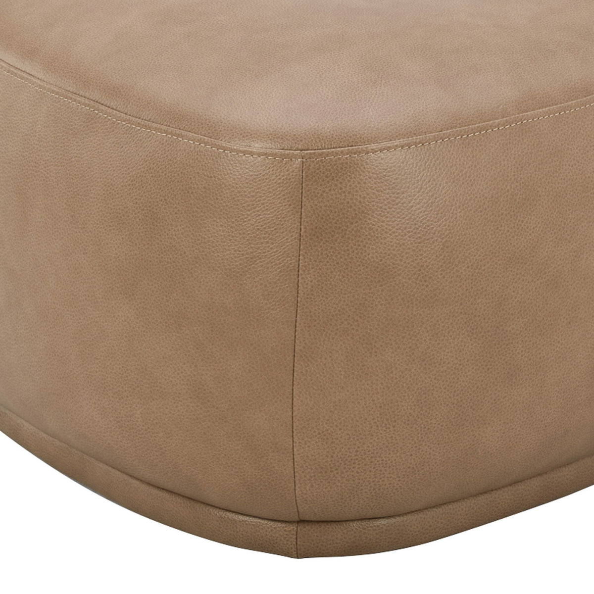 Pebble Rounded Triangle Cocktail Ottoman with Upholstered Construction - Yellow or Light Brown, photo 11 of 20