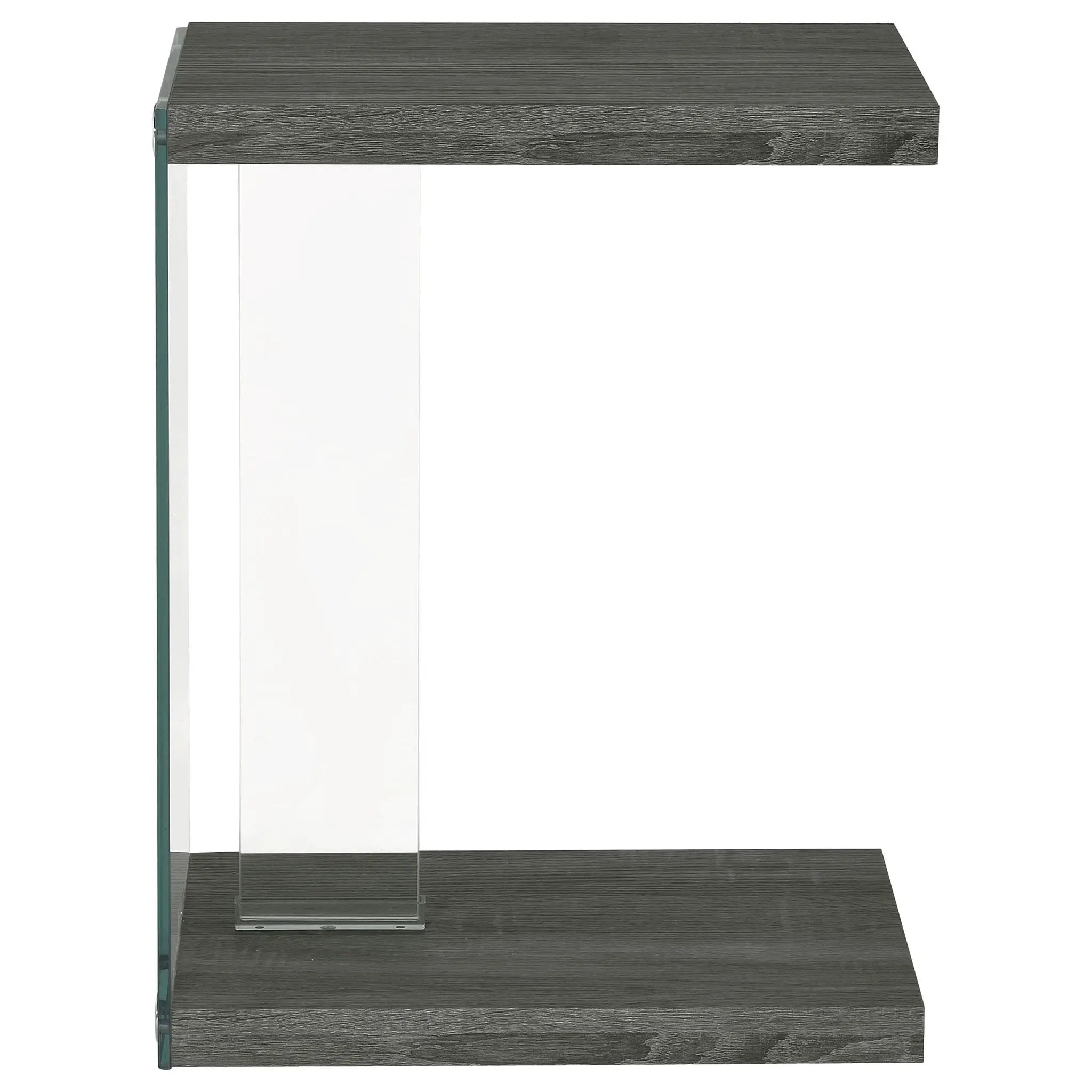 Colby Engineered Wood C-Shaped Side Table Weathered Grey by Unique Piece Furniture