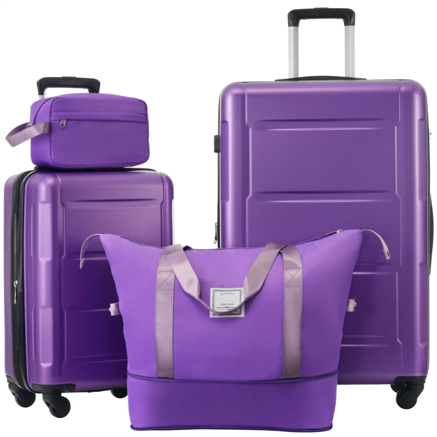 2 Piece Luggage Set With Bags Expanable Spinner Wheels ABS Lightweight Suitcase With Tsa Lock 20" / 28" by HouseOfZazla