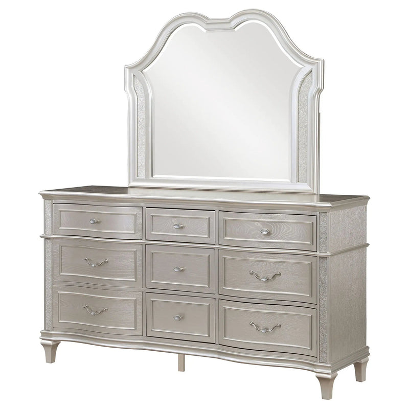 Evangeline 9-drawer Dresser with Mirror Silver Oak by Unique Piece Furniture