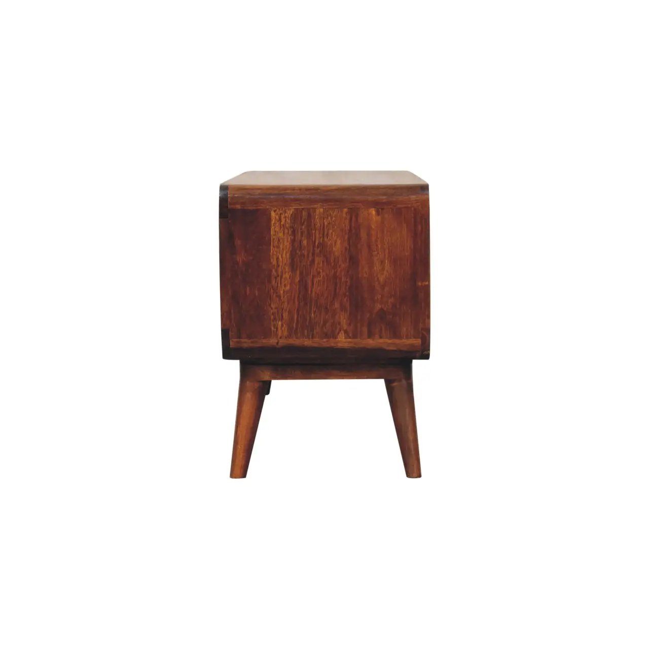 Solid Wood Curved Chestnut Media Unit by HouseOfZazla