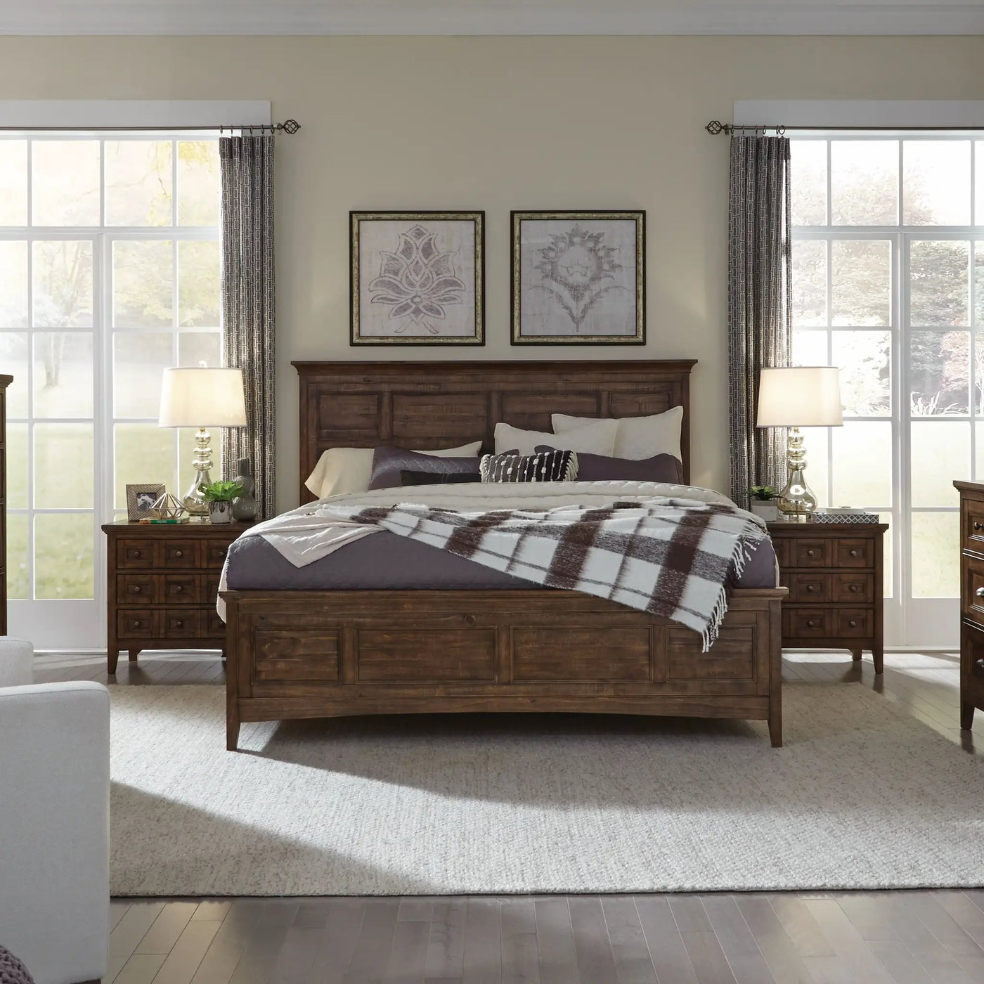Bay Creek - Complete Panel Bed With Storage Rails by Unique Piece Furniture