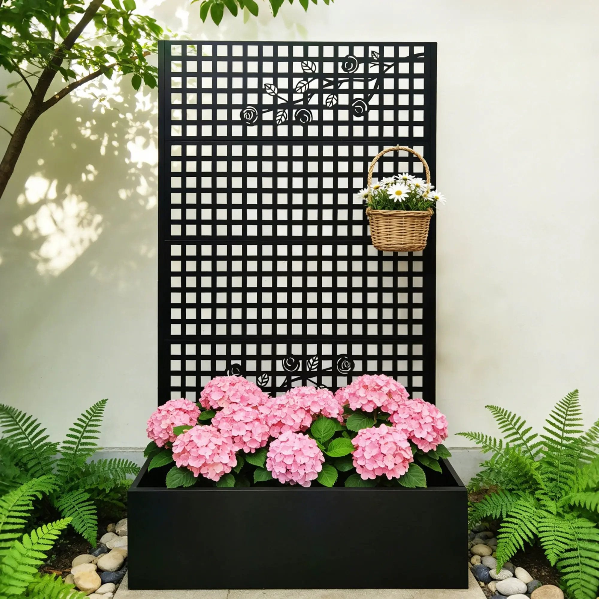 Metal Planter Box with Trellis by HouseOfZazla