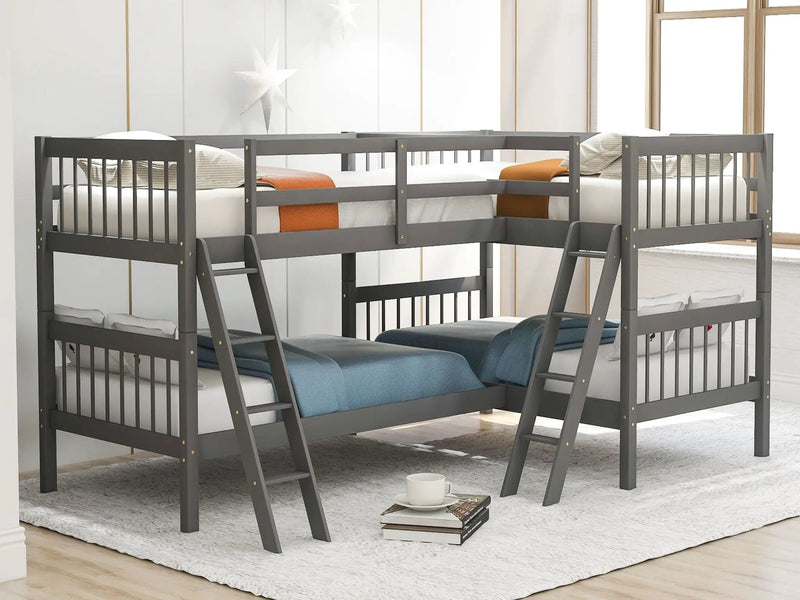 L Shaped Bunk Bed With Ladder by HouseOfZazla