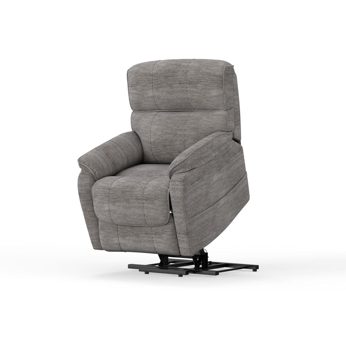 Fabric Power Lift Chair with Motorized Recline and Storage – Gray