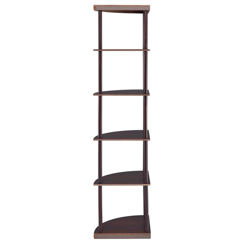 Bonwick 72-inch 5-shelf Corner Bookshelf Cappuccino by Unique Piece Furniture