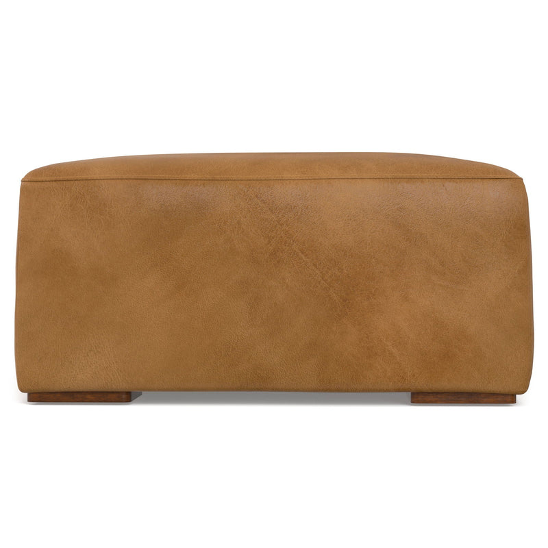 Light Brown Versatile Design Upholstered Ottoman with Medium Firm Cushion - Rex, photo 4 of 5