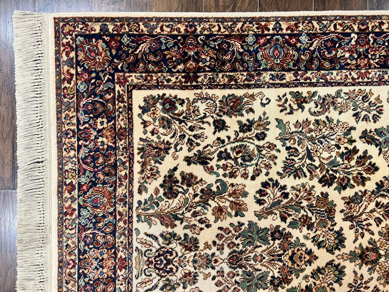 Karastan Rug 5.9 x 9 Ivory Sarouk #760, Vintage Wool Original Collection 700 Series, Discontinued by Jewel Rugs