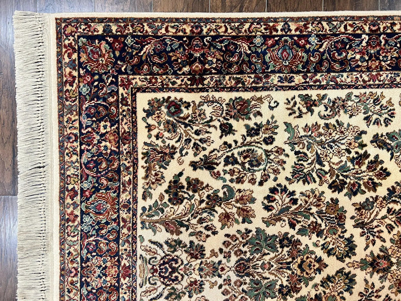 Karastan Rug 5.9 x 9 Ivory Sarouk #760, Vintage Wool Original Collection 700 Series, Discontinued by Jewel Rugs