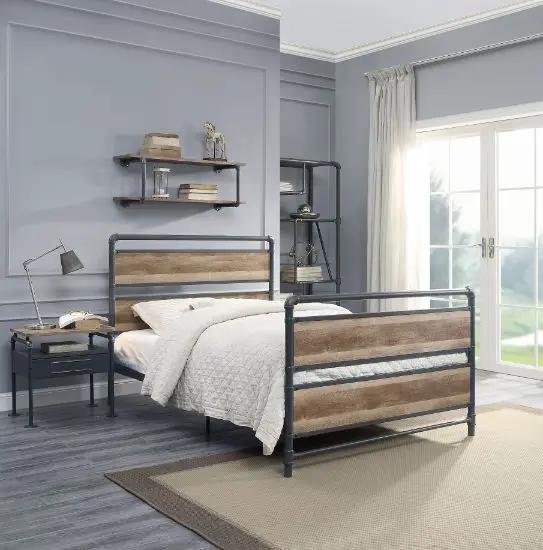 Brantley - Full Bed - Antique Oak & Sandy Gray by Unique Piece Furniture