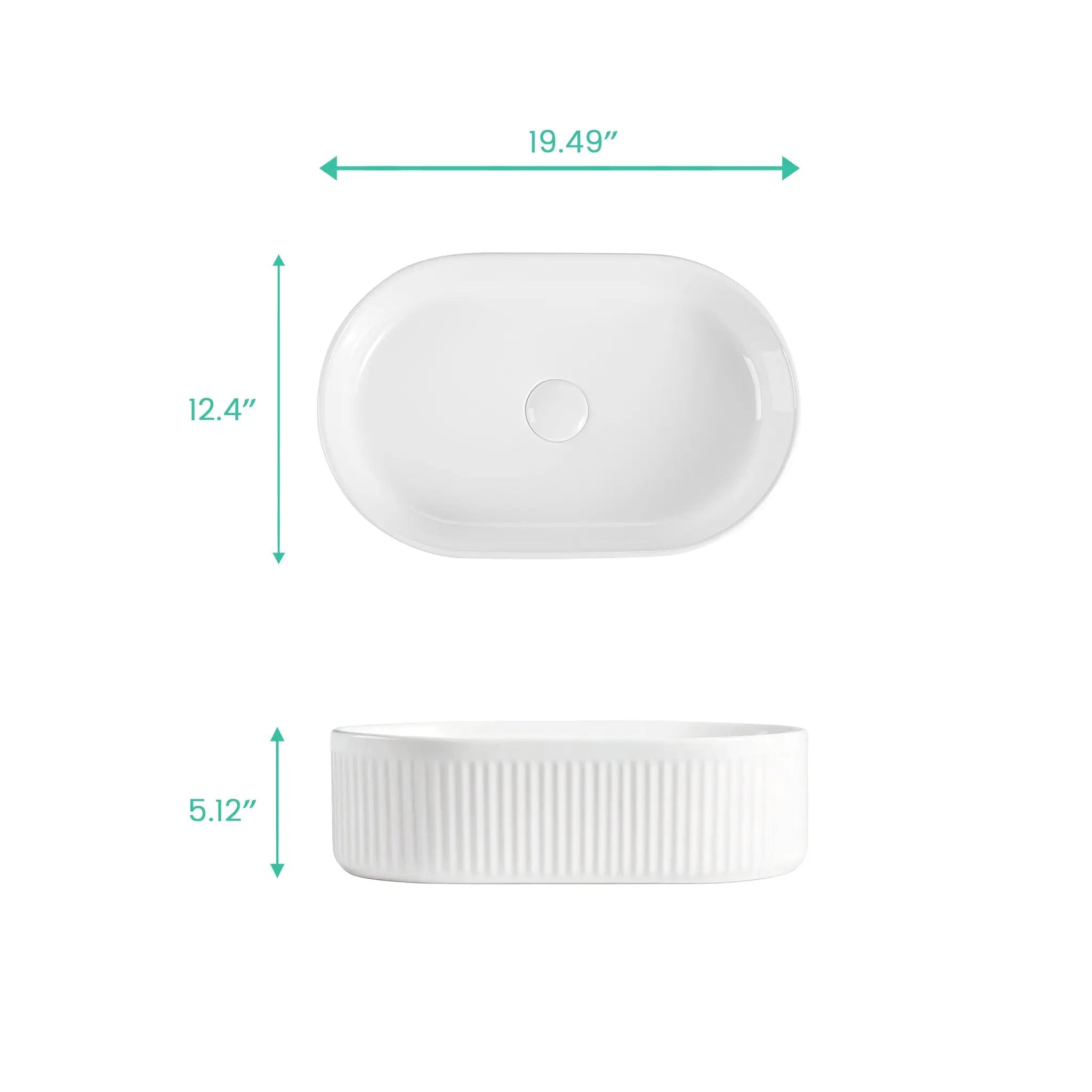 Integrated Oval Ceramic Bathroom Sink by HouseOfZazla