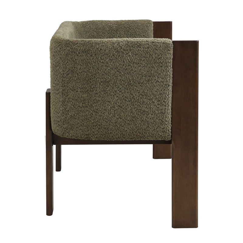 48.5" Upholstered Solid Loveseat (Walnut+Green) by HouseOfZazla
