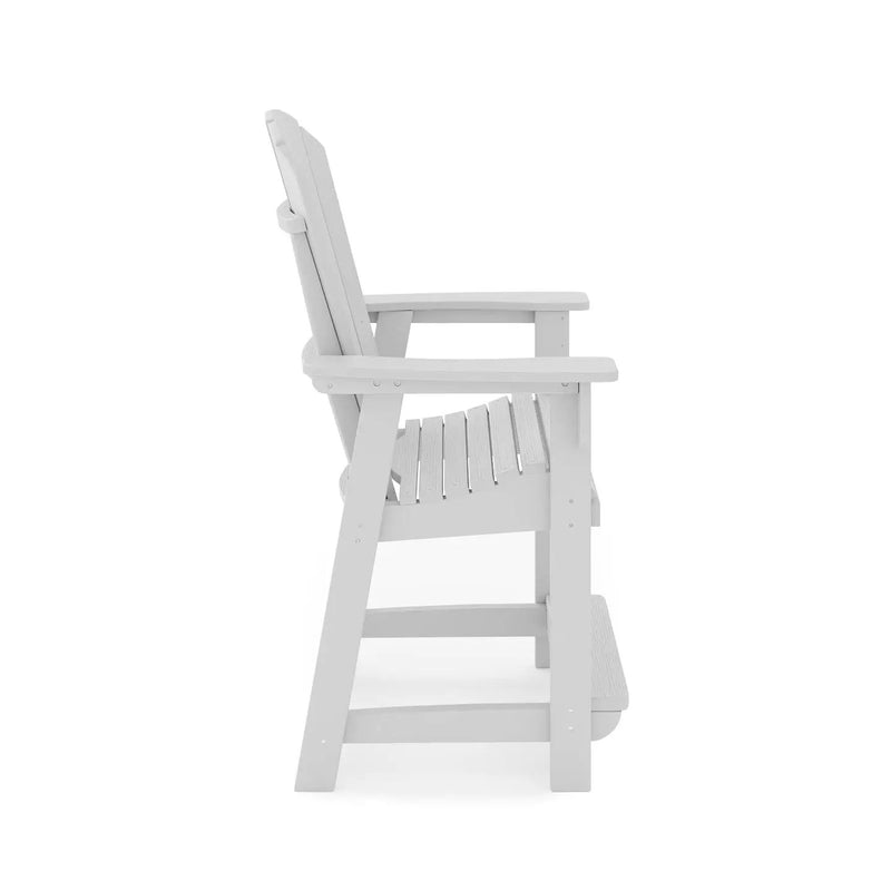 Adirondack Style Counter Chair Stylish HDPE Poly Lumber For Dining, Patio, And Garden Comfort by Unique Piece Furniture