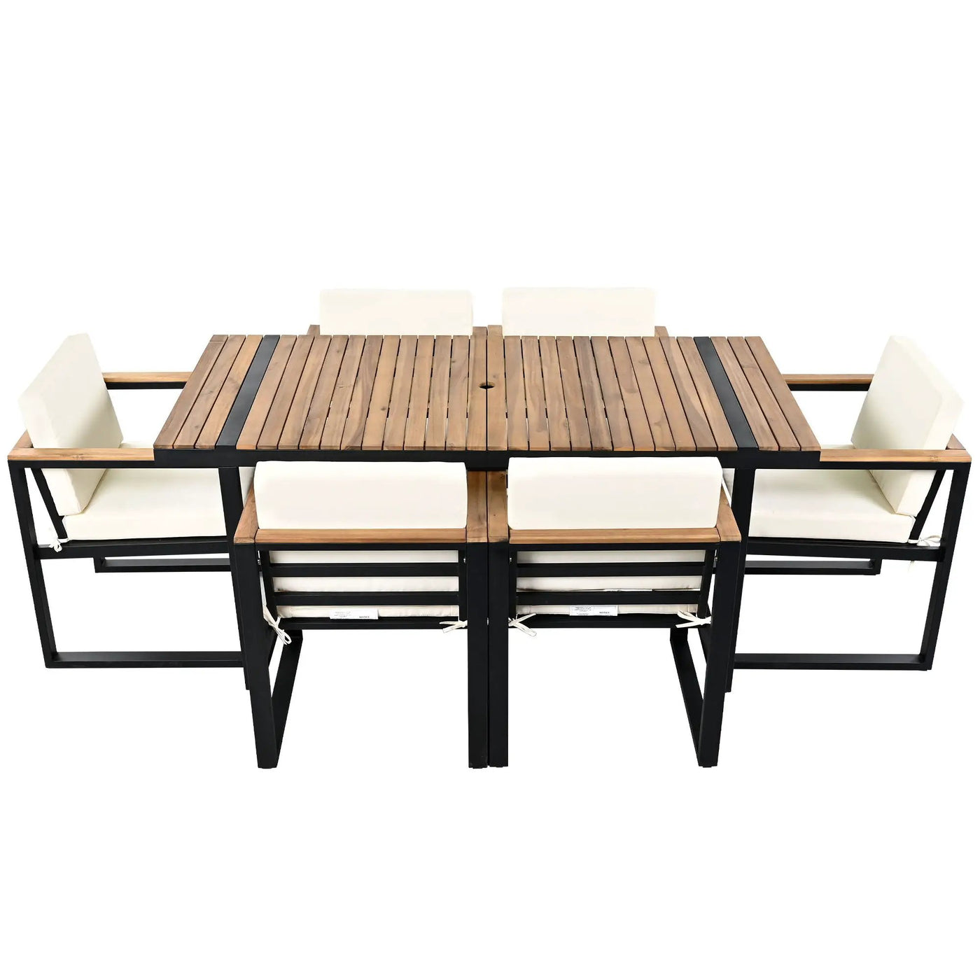 7 Pieces Outdoor Dining Set Patio Dining Table And Chair Set With And Removable Cushions For Patio by HouseOfZazla
