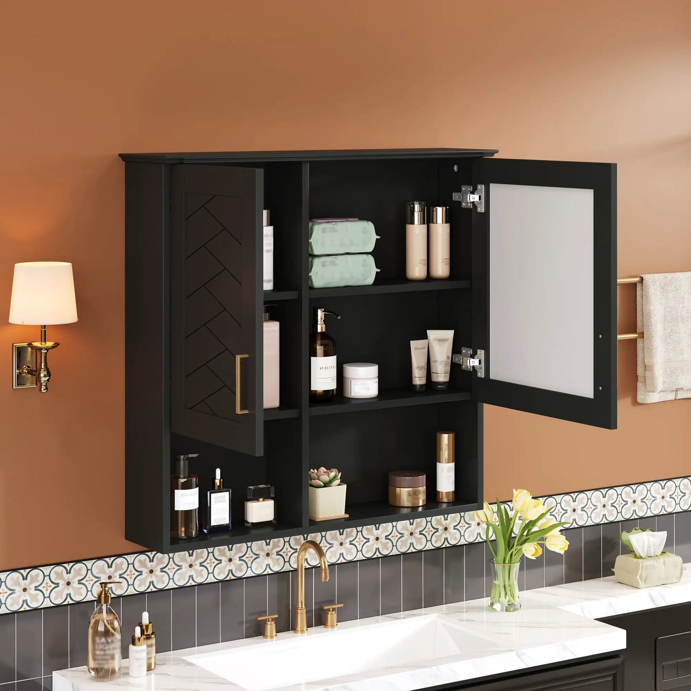 2 In 1 Wall-Mounted Mirror Cabinet With Adjustable Shelves by HouseOfZazla