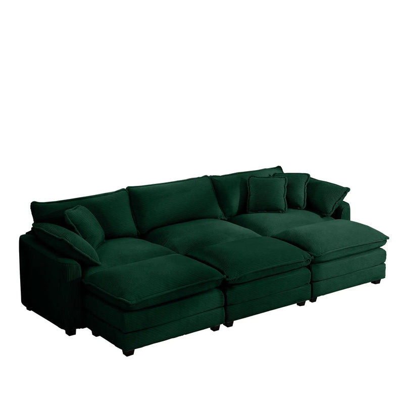 Modern Oversized Modular Cushion Sofa With Ottoman, Low Back, Deep Seating Sofa Set by Unique Piece Furniture