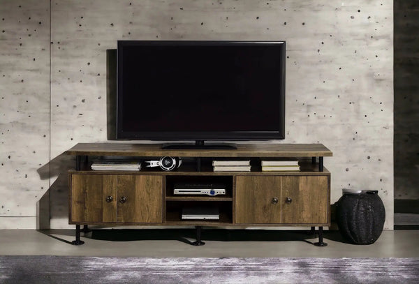 Ensata II - TV Stand - Rustic Oak / Black, photo 2 of 4