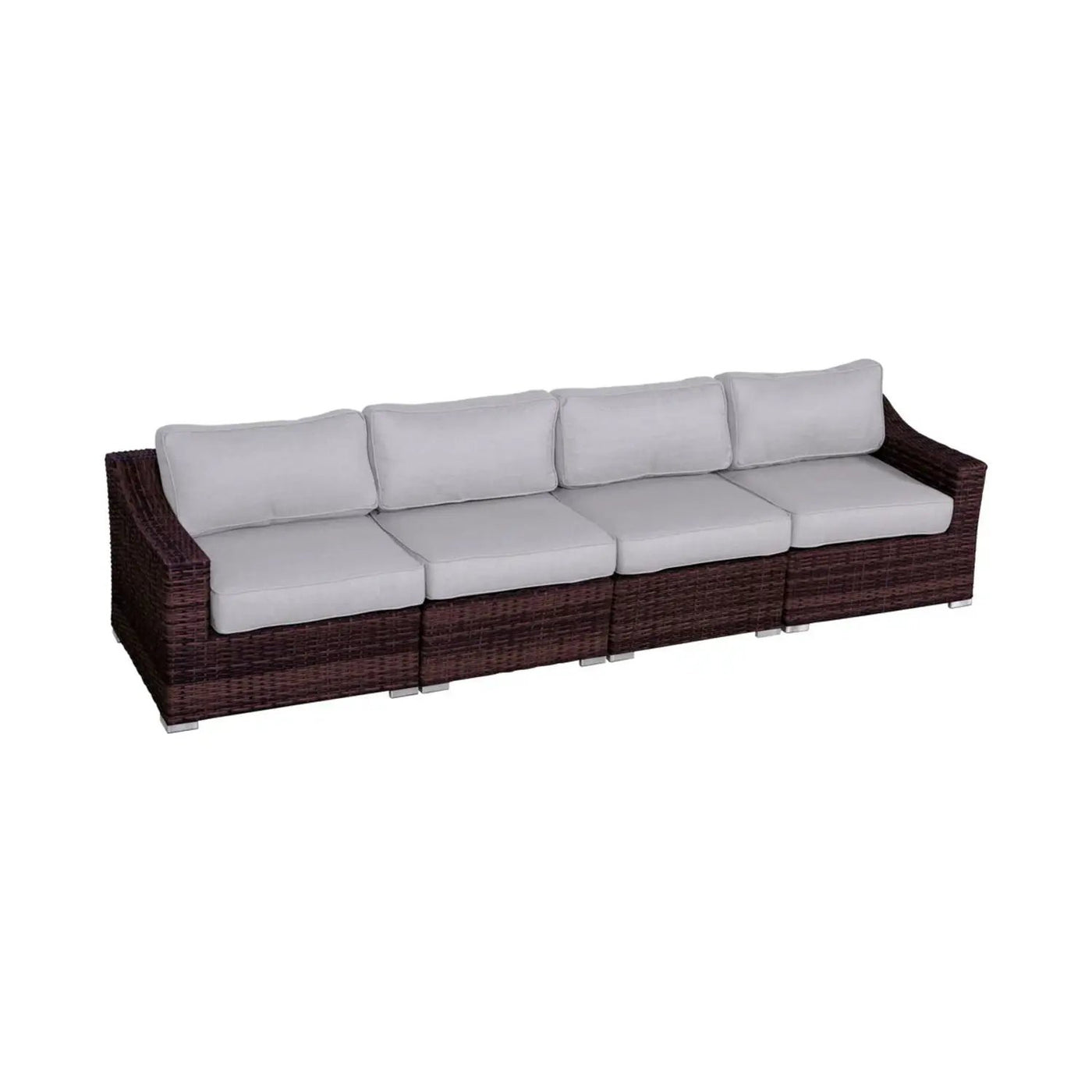 Contemporary Outdoor Rattan Wicker Sectional Seating Group With Cushions by Unique Piece Furniture