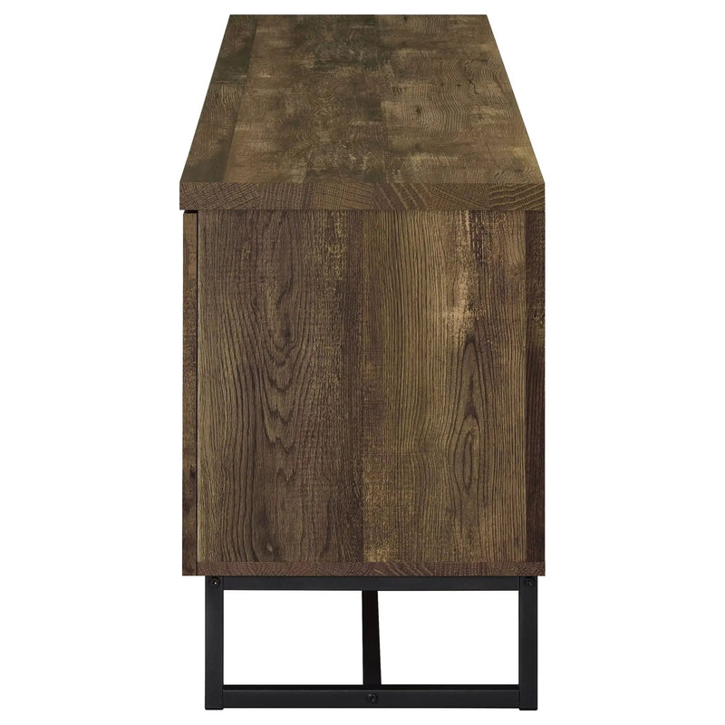 Myles 2-door Engineered Wood 60-inch TV Stand Rustic Oak by Unique Piece Furniture