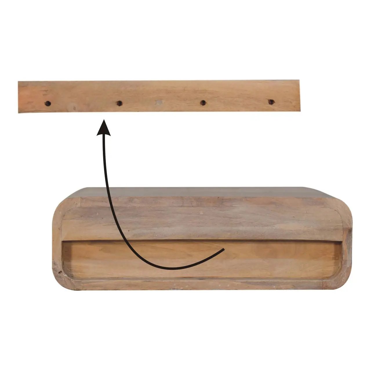 Solid Wood Sonoma T-Bar Wall-Mounted Nightstand, 1-Drawer by HouseOfZazla