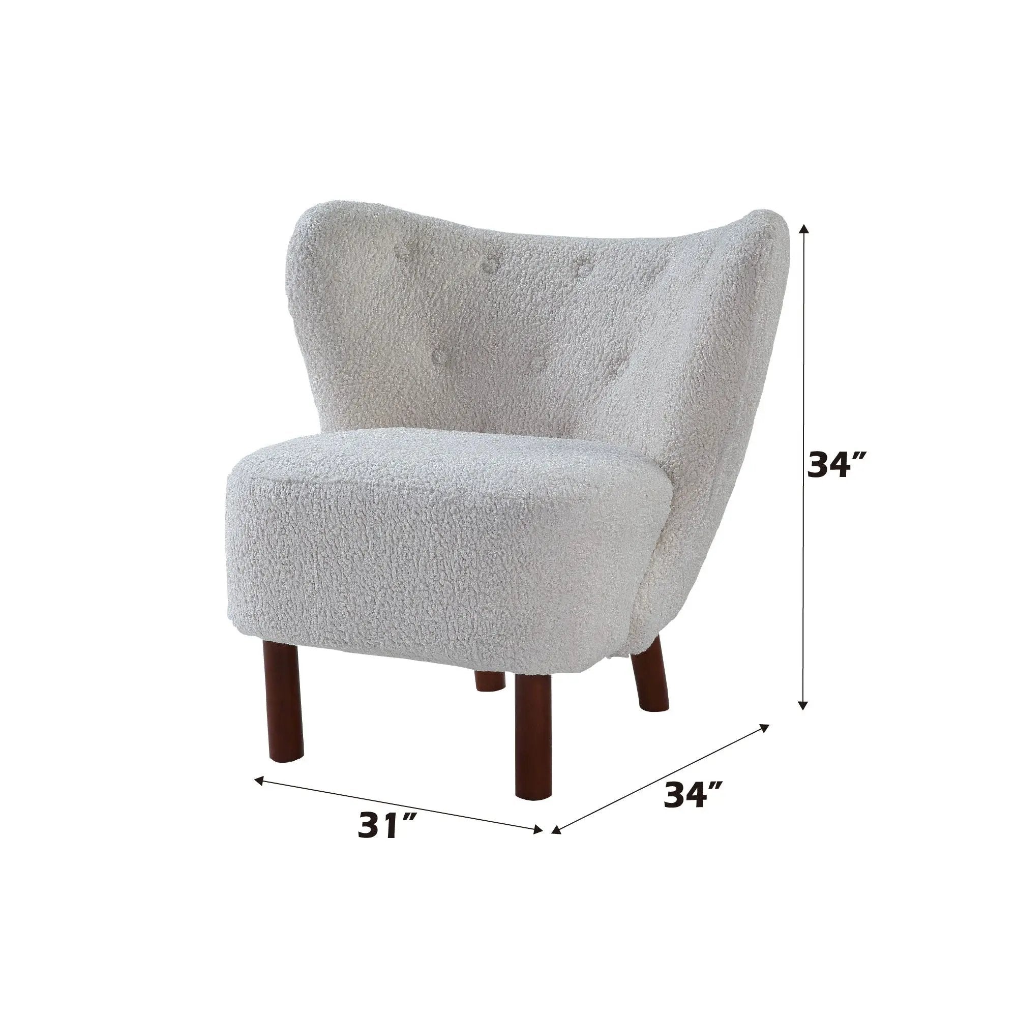 Zusud Teddy Sherpa Accent Chair - White by HouseOfZazla