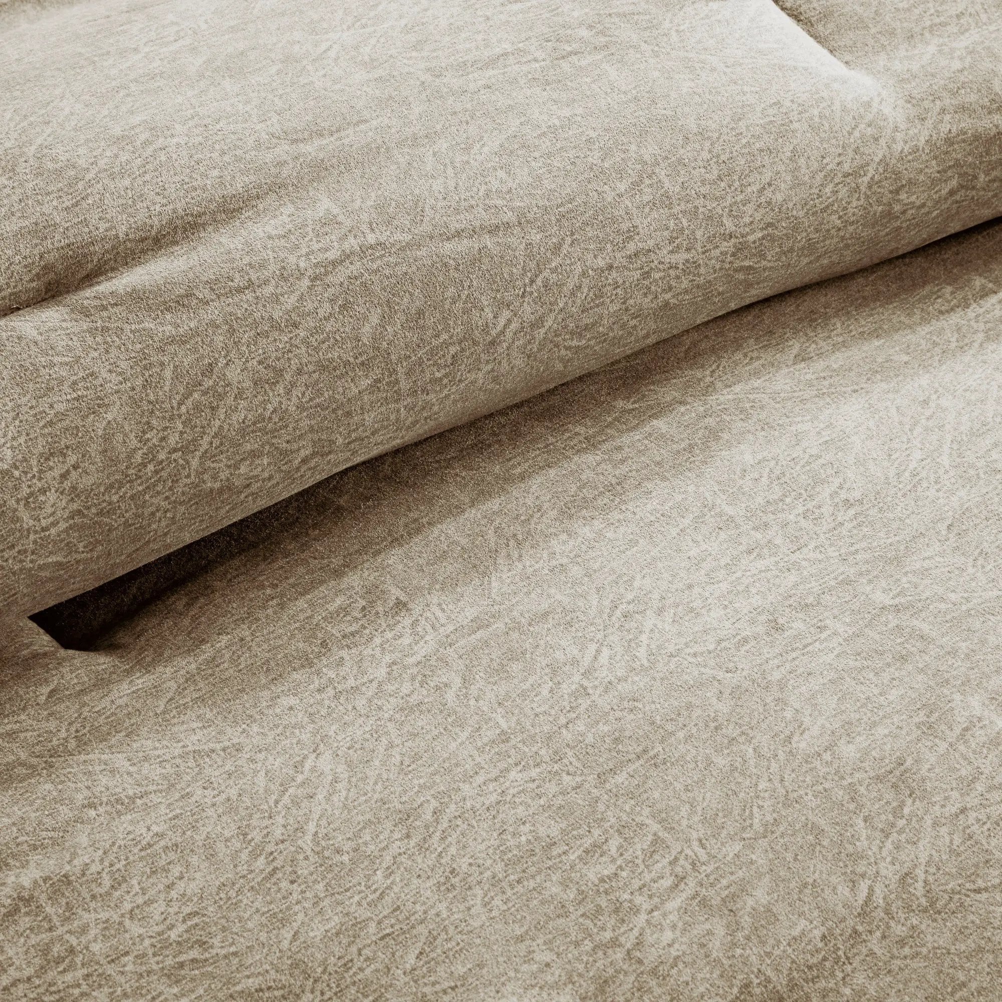7 Piece Faux Suede Comforter Set Tan King by HouseOfZazla