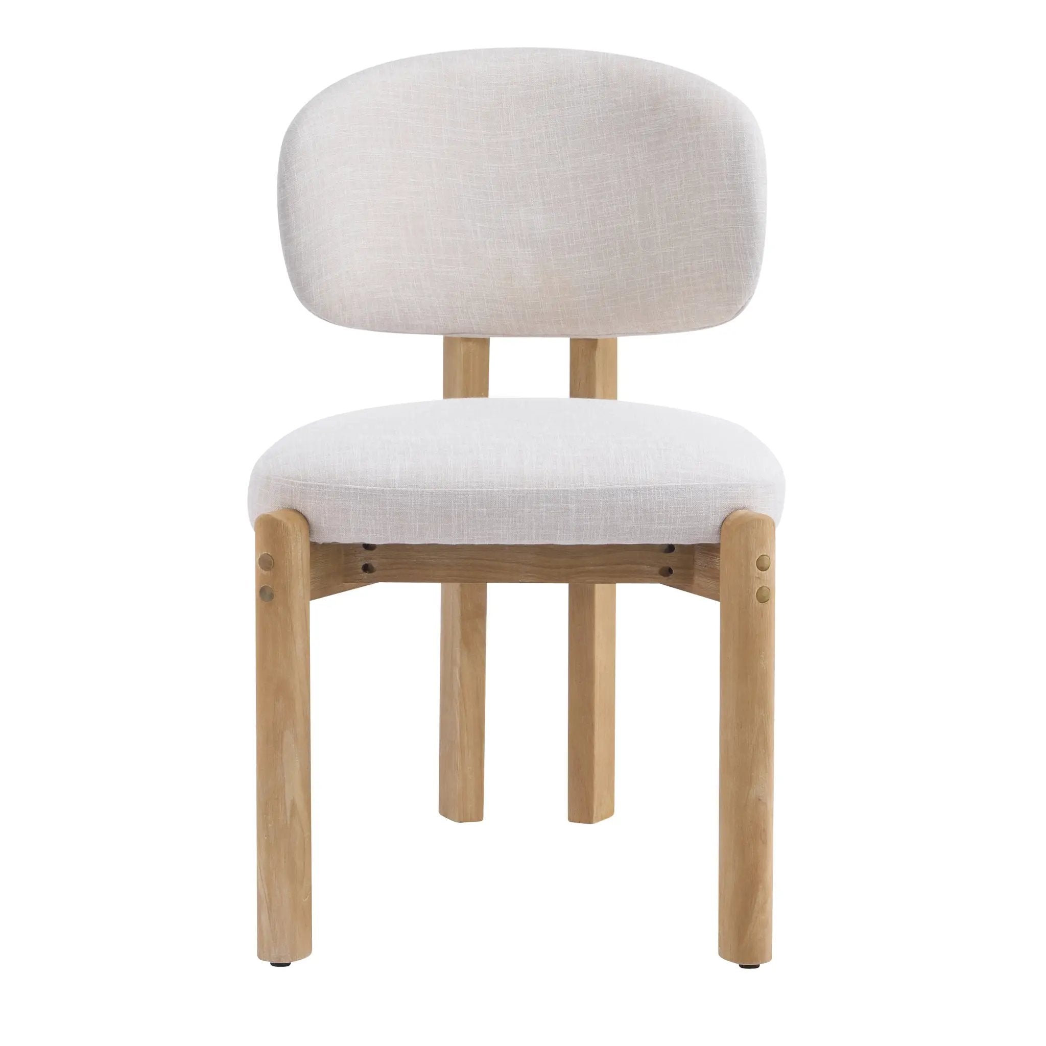 Beige Upholstered Scandinavian Dining Chair by HouseOfZazla