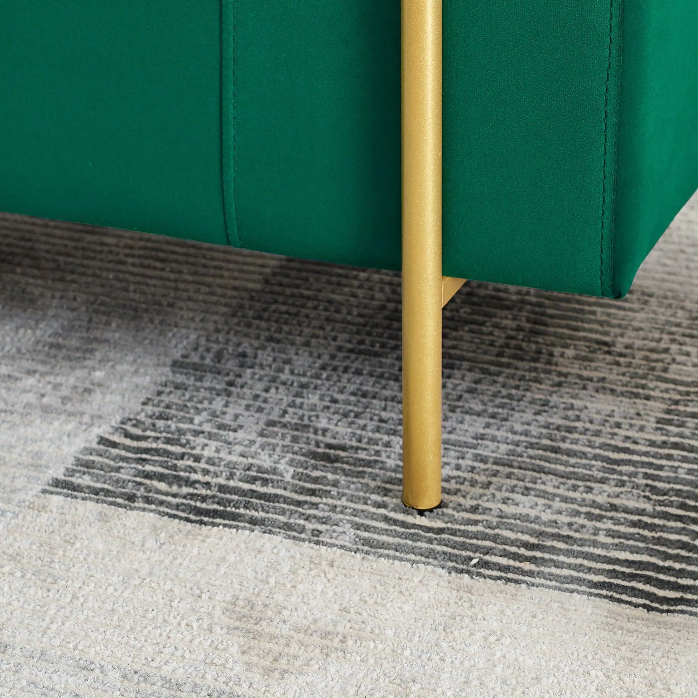 Elegant Upholstered Storage Bench With Cylindrical Arms And Iron Legs, by HouseOfZazla