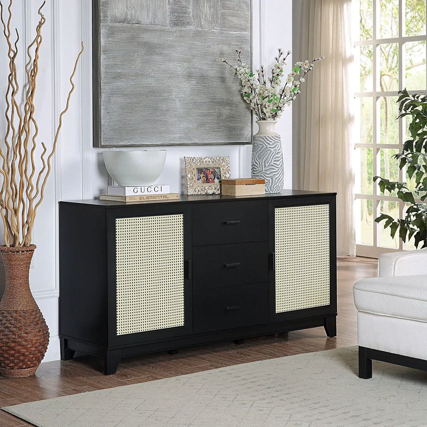 Sheridan - Modern Cane Design Sideboard by HouseOfZazla