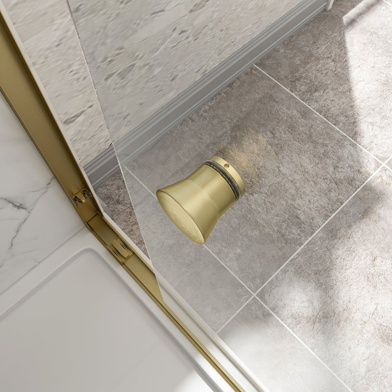 55"-60" W x 72" H Brushed Shower Door by HouseOfZazla