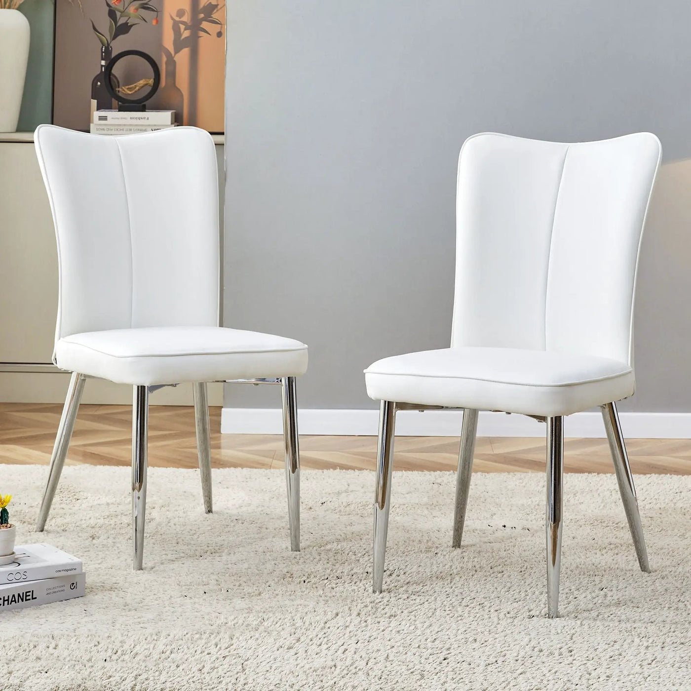 Modern Minimalist Dining Chairs With Metal Legs by HouseOfZazla