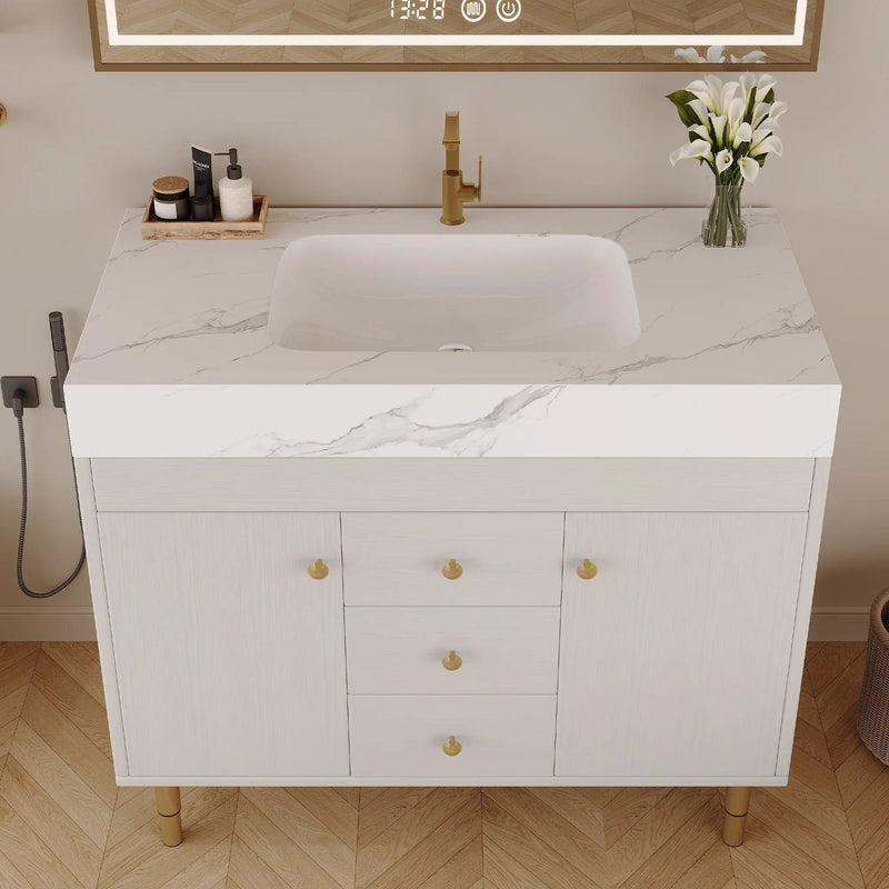36 in Modern Free-standing Bathroom Vanity with Ceramic Sink & Ample Storage by HouseOfZazla