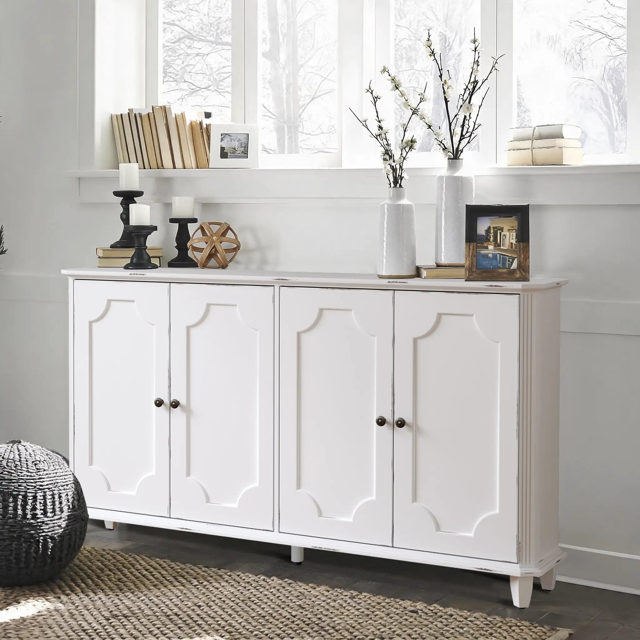 Vintage Distressed Sideboard Buffet Cabinet by HouseOfZazla