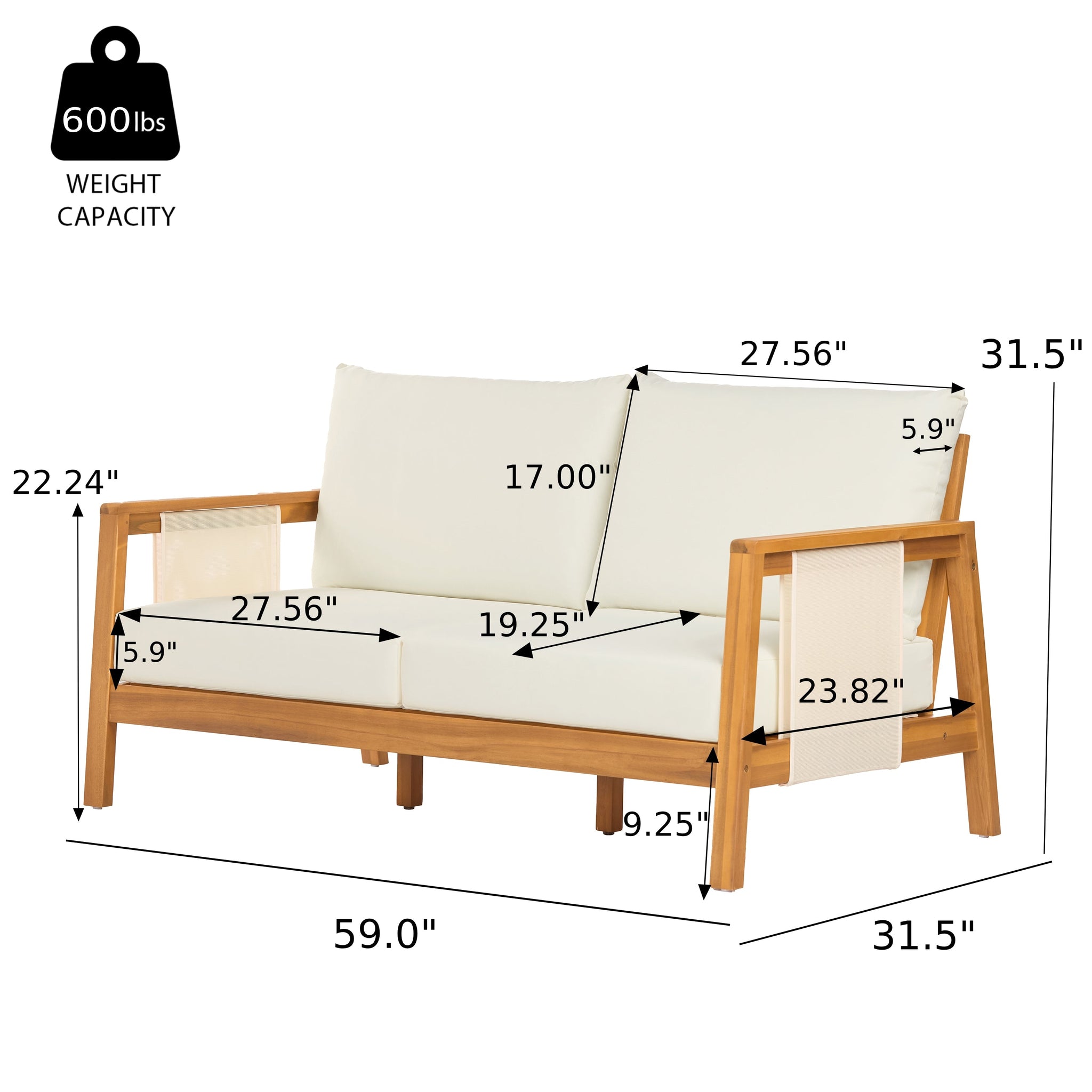4-Pieces Sofa Set with Cushions Outdoor Loveseat & Coffee Table Set by HouseOfZazla