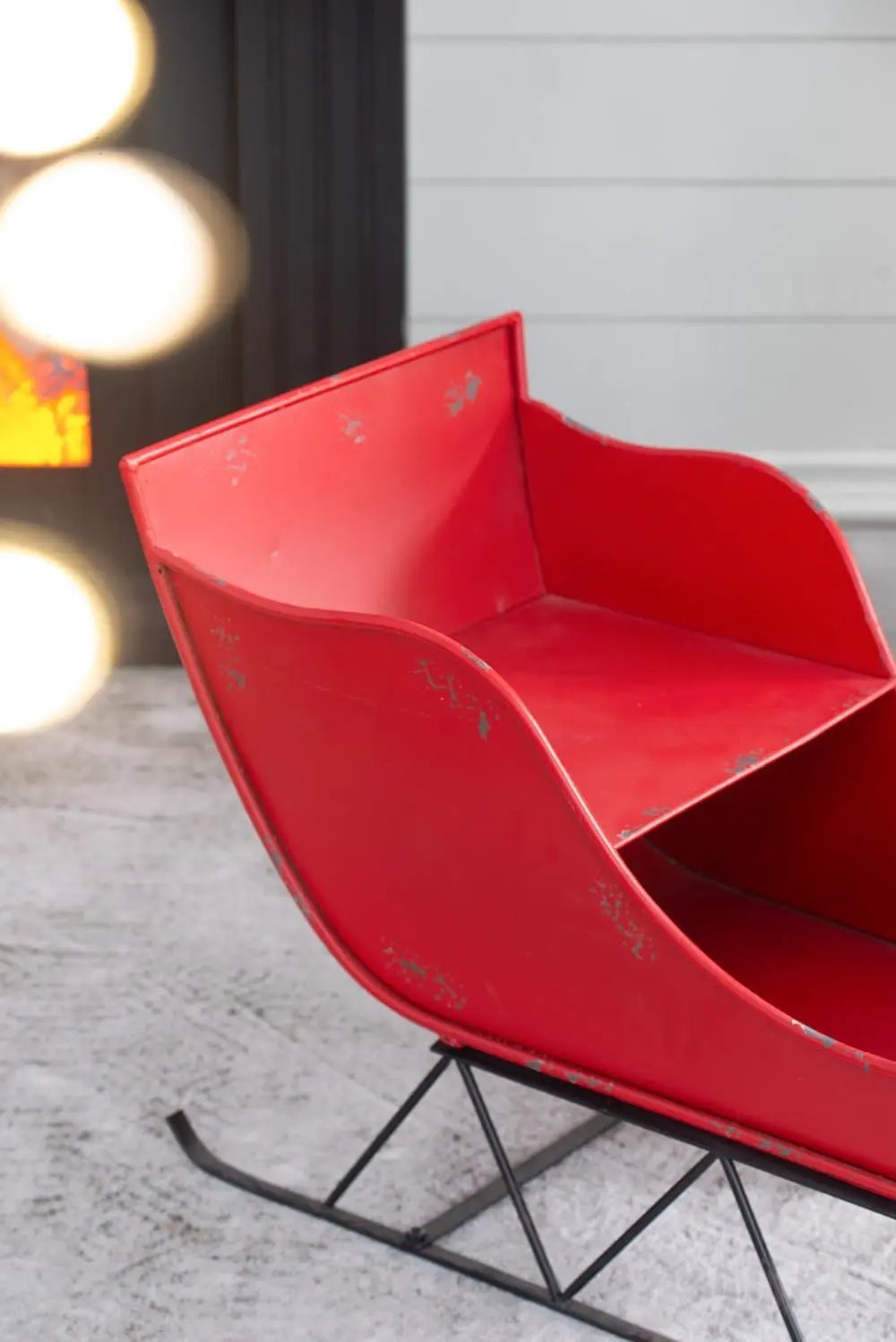 Iron Sleigh Large, Distressed Christmas Santa Sleigh Holiday Decoration by HouseOfZazla
