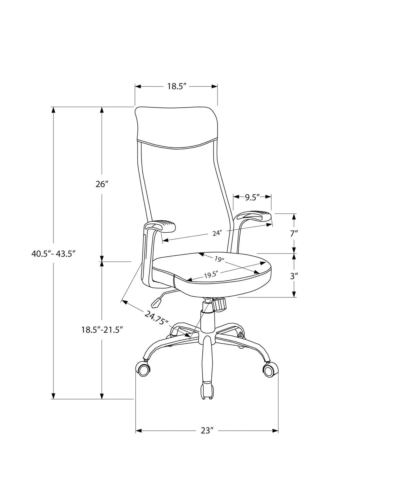 Office Chair, Adjustable Height, Swivel, Armrests, Contemporary & Modern by HouseOfZazla