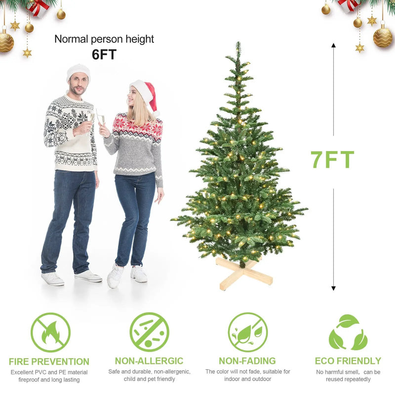 8ft Pre-Lit Christmas Tree with 500 Warm LED Lights by HouseOfZazla