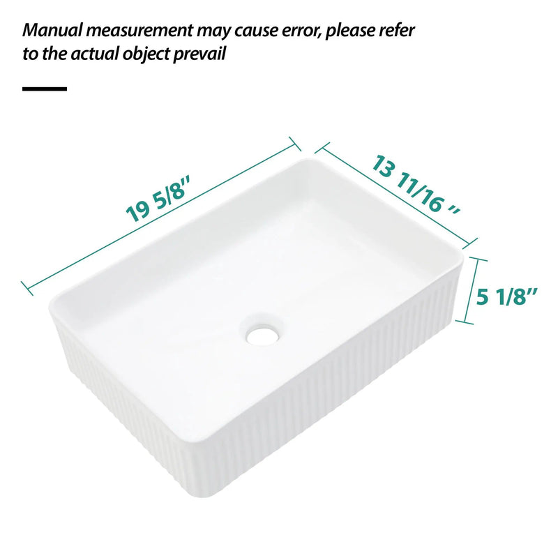 Modern Ceramic Rectangular Vessel Bathroom Sink by HouseOfZazla