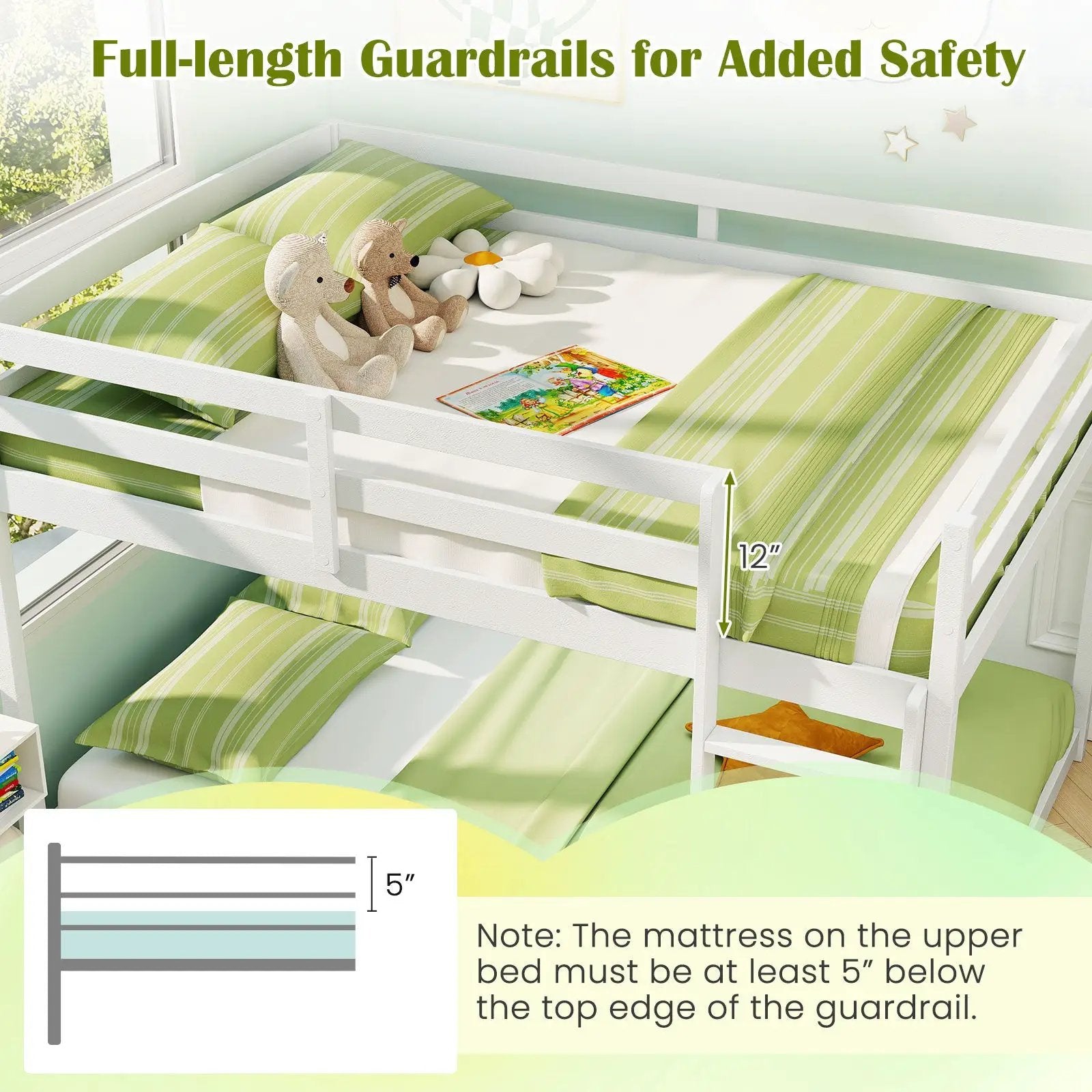 Full Over Full Bunk Bed Low-to-ground Bunk Bed by DirectDeals