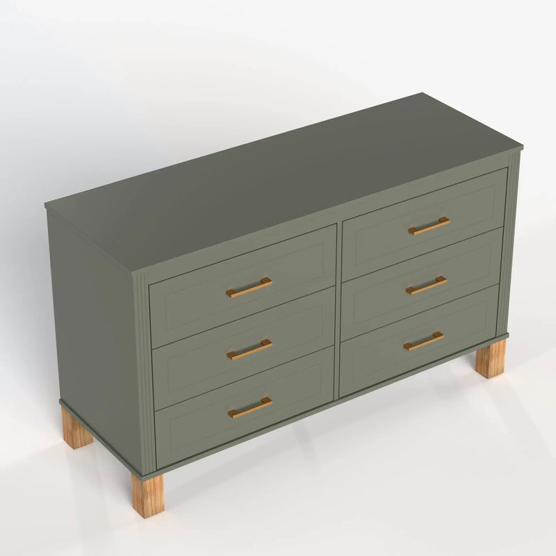 6-Drawer Double Dresser in Olive by HouseOfZazla