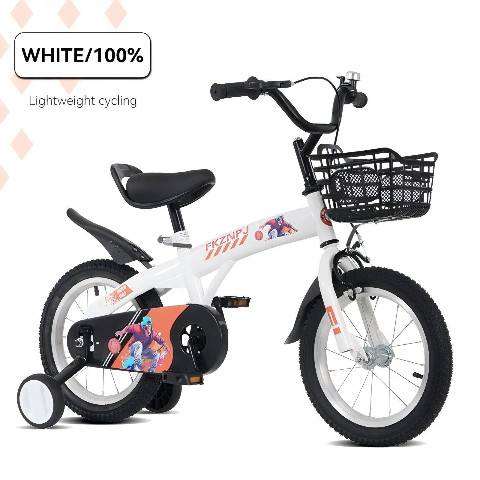 Fkznpj - 18" Sporty Kids Bike With Training Wheels And Stand Adjustable Saddle Suitable For Boys And Girls Aged 5 - 10 Years Tall Height 39 - 49" Available In A Variety Of Colors by HouseOfZazla