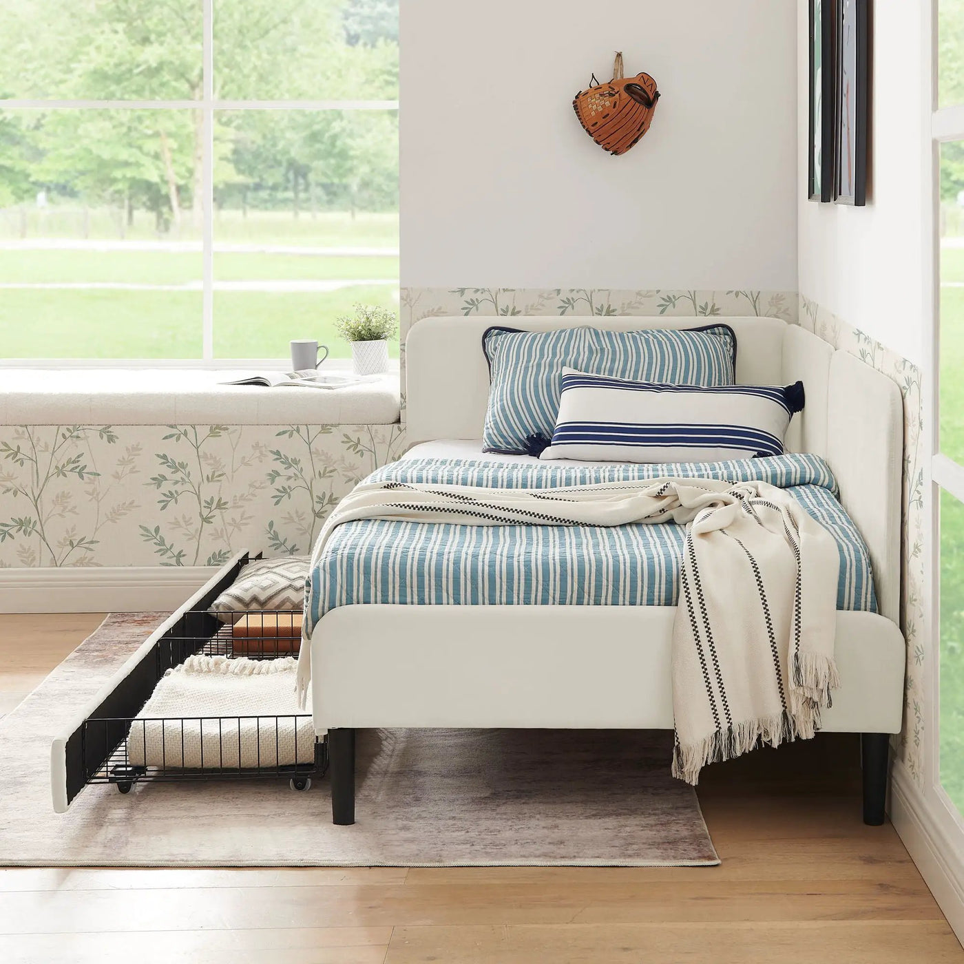 Upholstered Platform Bed Frame With 2 Storage Drawers And Adjustable Sofa Bed by HouseOfZazla