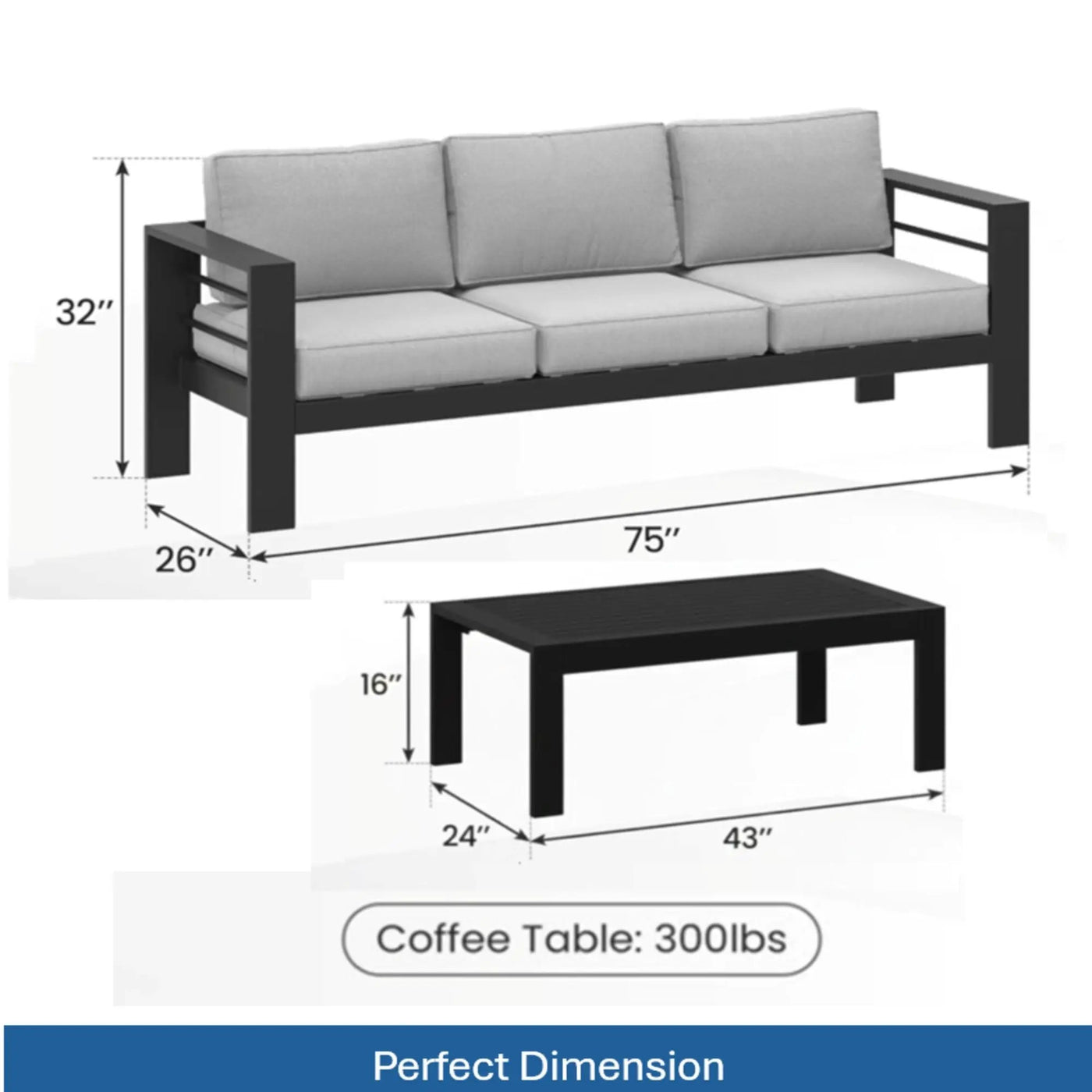 Outdoor Patio Set, All-Weather With Thick Cushions by HouseOfZazla