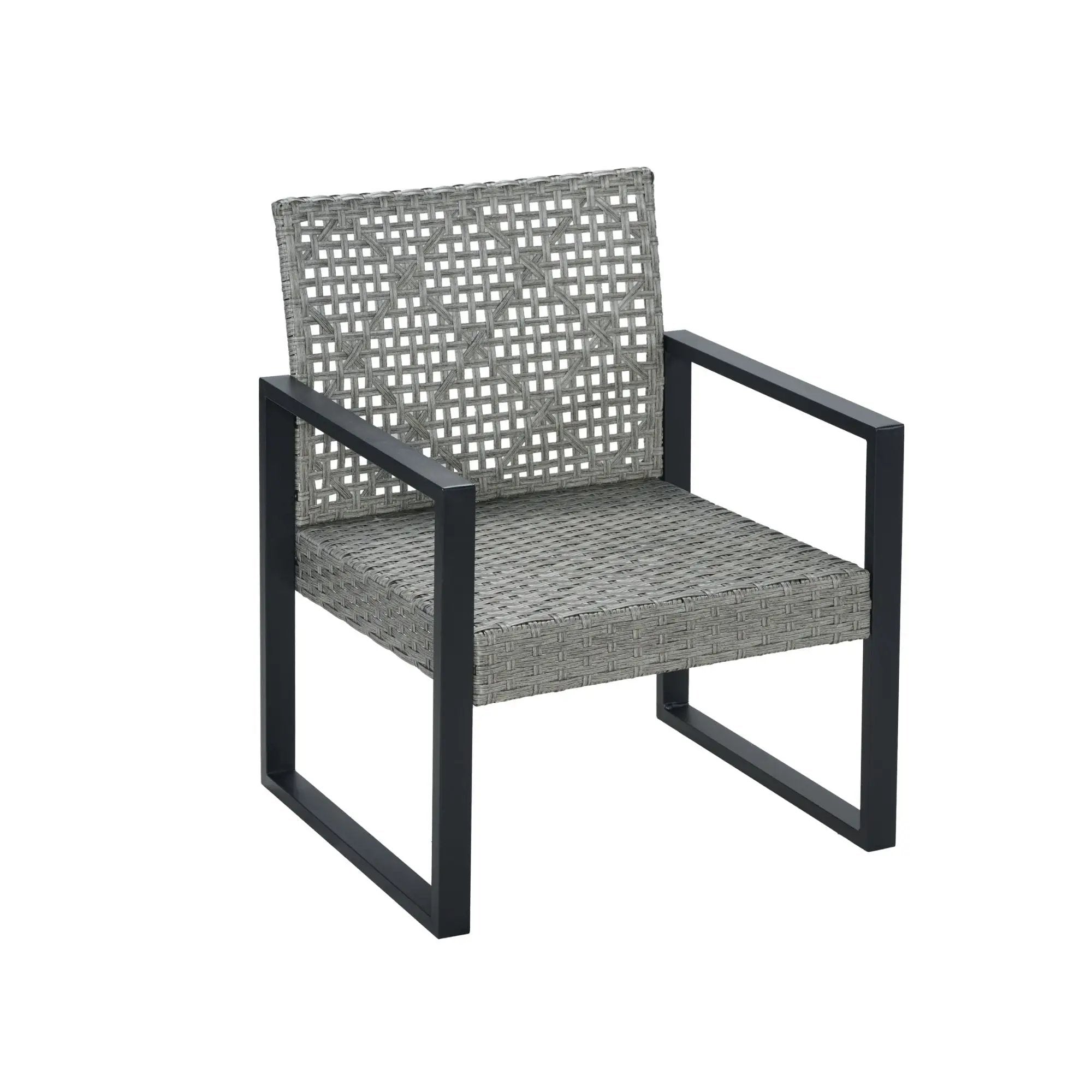 4 Piece Patio Furniture Set With Acacia Wood Table Top And Cushions by HouseOfZazla