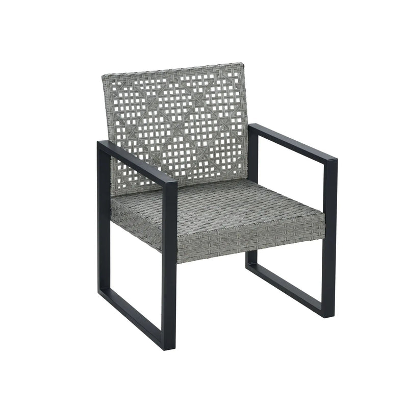 4 Piece Patio Furniture Set With Acacia Wood Table Top And Cushions by HouseOfZazla