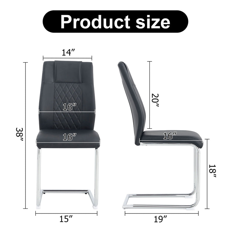Modern Dining Chairs With Padded Seat, Metal Legs by Unique Piece Furniture