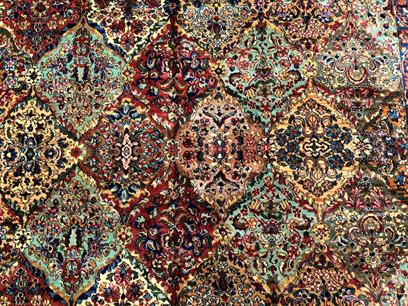 Karastan Rug 8.8 x 10.6, Multicolor Panel Kirman Rug #717, Wool by Jewel Rugs