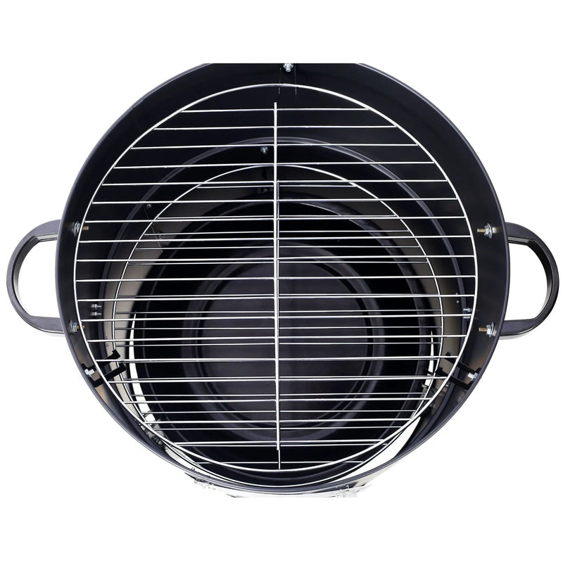 Heavy Duty Round Bbq Grill 17" Steel Charcoal Smoker For Outdoor Cooking - Black by HouseOfZazla