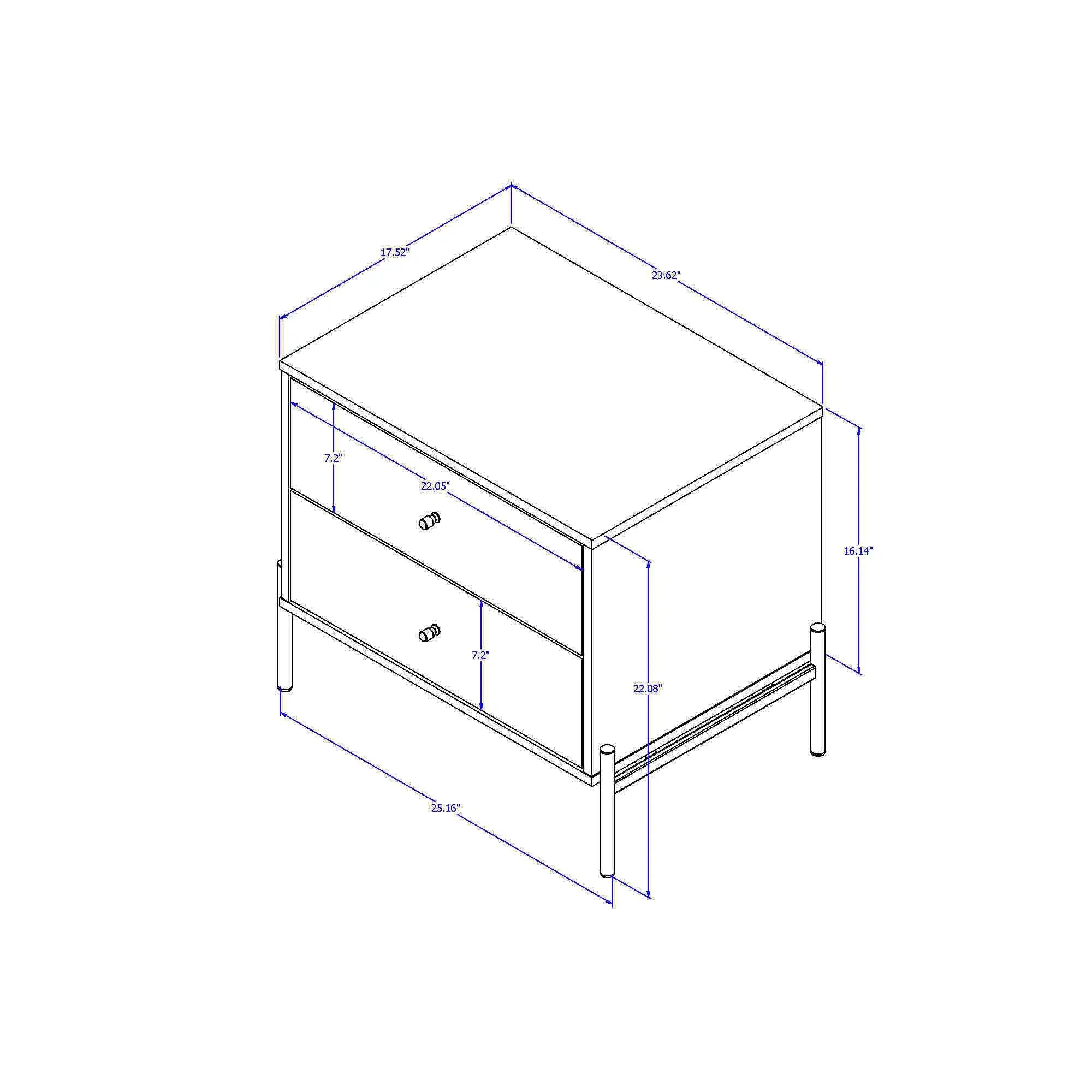 Jasper - Nightstand With 2 Drawers - Off White by HouseOfZazla